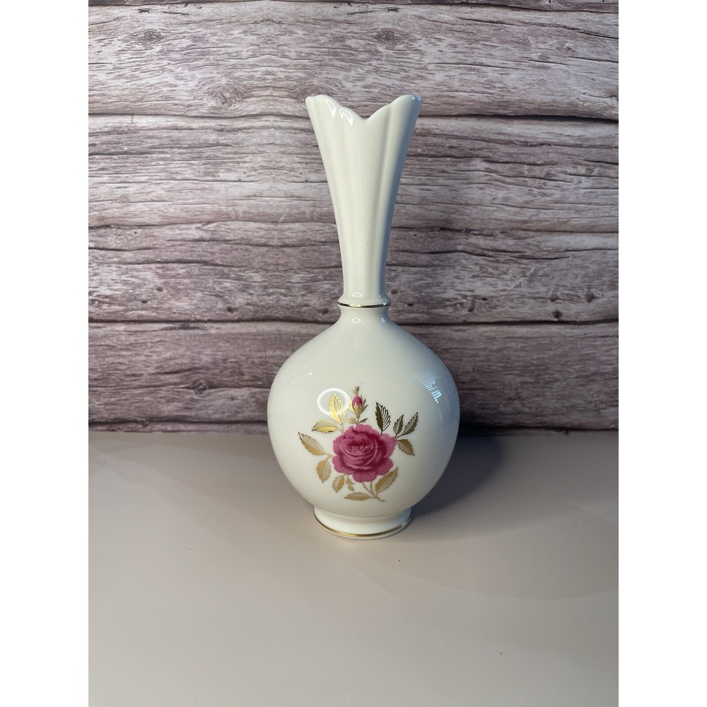 Lenox Vase With Rose Pattern
